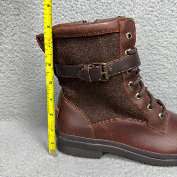 UGG Boots Womens 10 Shoes Brown Kesey Waterproof Shearling Zipper Ankle Booties - Picture 13 of 13